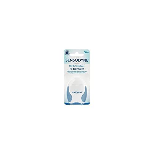 Sensodyne Fil Dentaire Pour Dents Sensibles lot de 3 x 50 Mètres pour Adults en Scène de Brushage Dentaire