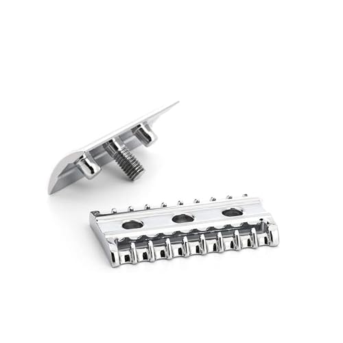 MUHLE Rasoir de Sécurité Open Combe Métal Chrome + Lame d'Échantillon pour Hommes Été