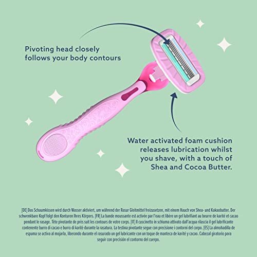 Amazon Lot de 6 recharges pour rasoir à 4 lames tout-en-un pour femme - confort et précision, destiné aux femmes, pour l