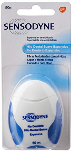 Sensodyne - fil dentaire résistant aux brisures pour gums sensibles - 50m sans saveur - dentifrice recommandé par les de