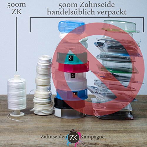 Fil dentaire végétalien PTFE de qualité supérieure non ciré (bobine de 500 m) pour la santé bucco-dentaire