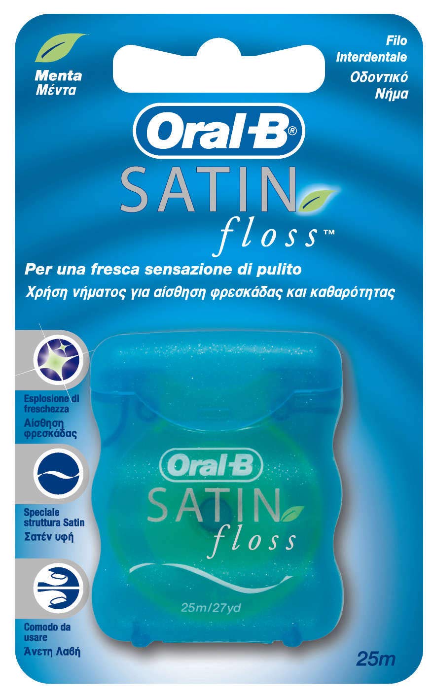 Oral-B Satin Floss menthe 25 mètres pour nettoyage interdents efficace