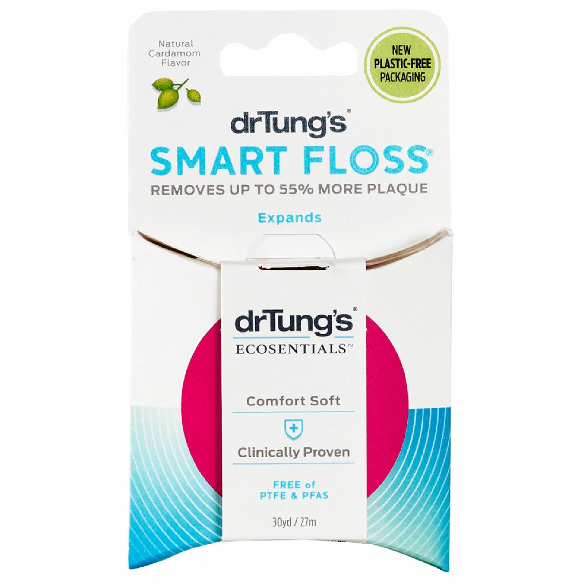 Dr. Tung's Fil dentaire Smart Floss saveur cardamome naturelle, lot de 3, 27,7 m ea