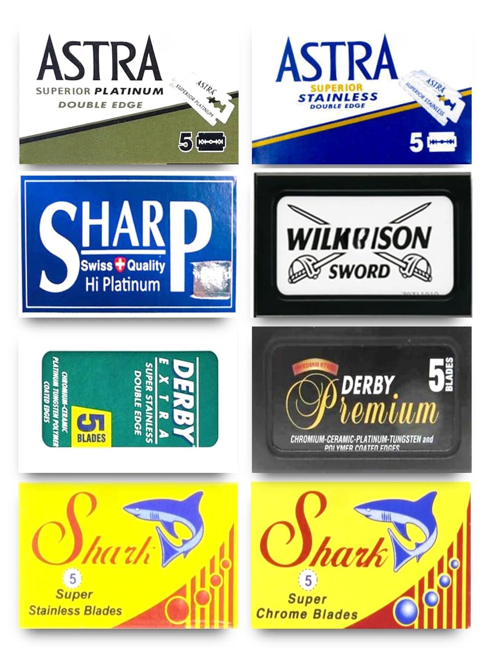 Shave Guru Astra Shark Derby Gillette Permasharp 40 Lames pour Hommes - Rasage Intense et Sans Effort